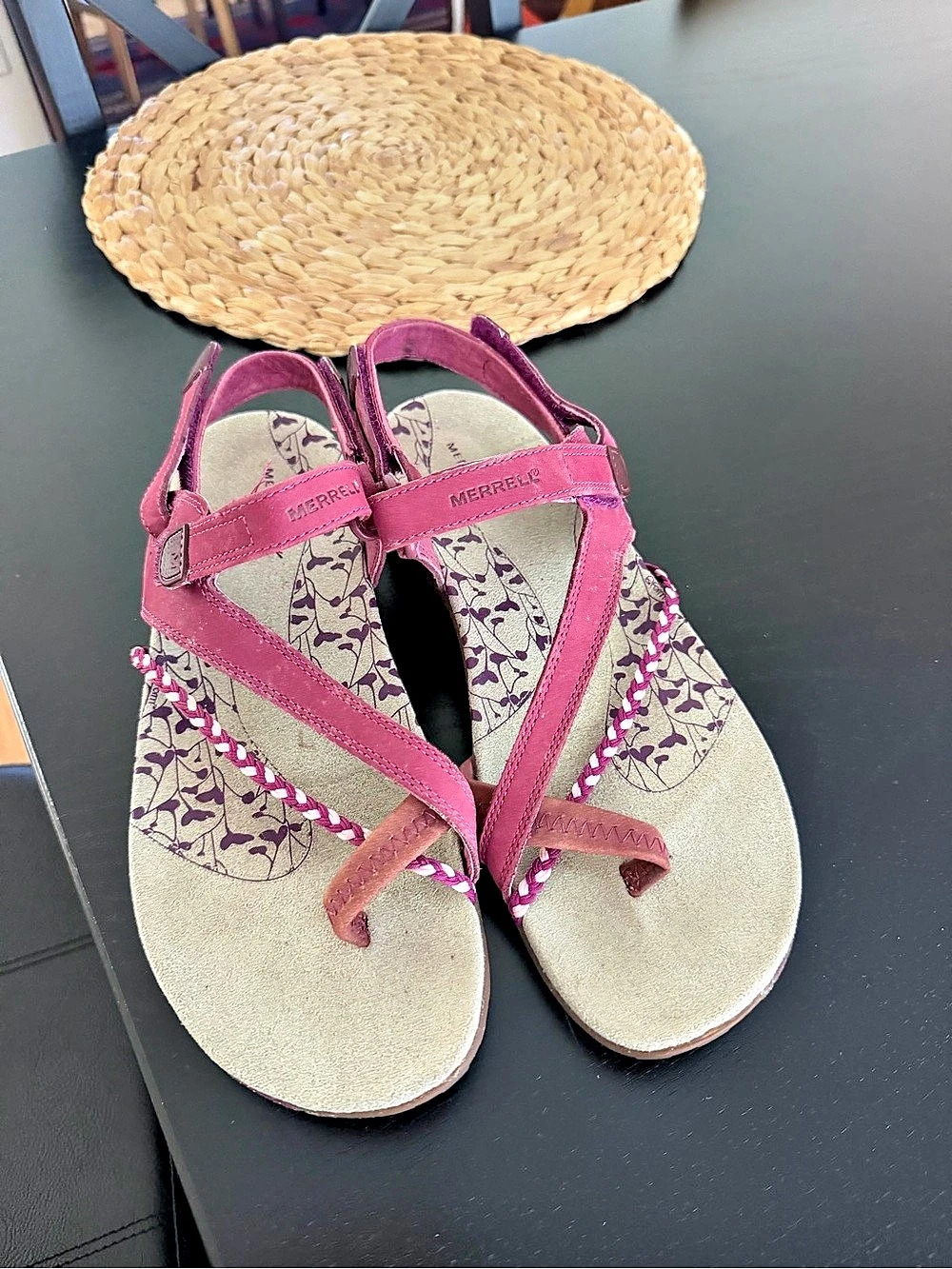 Merrell Siena Floral Leather Sandals Pink & Purple US 10